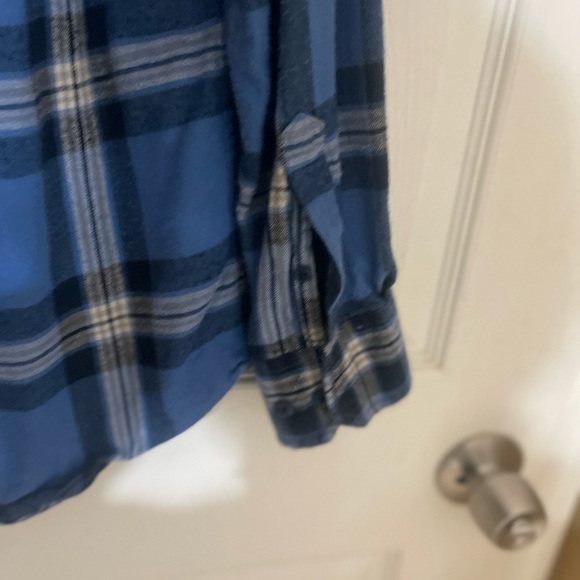 Sale‼️Merona Flannel   button down Blue Shirt by -Size Large-Preowned - Picture 8 of 14